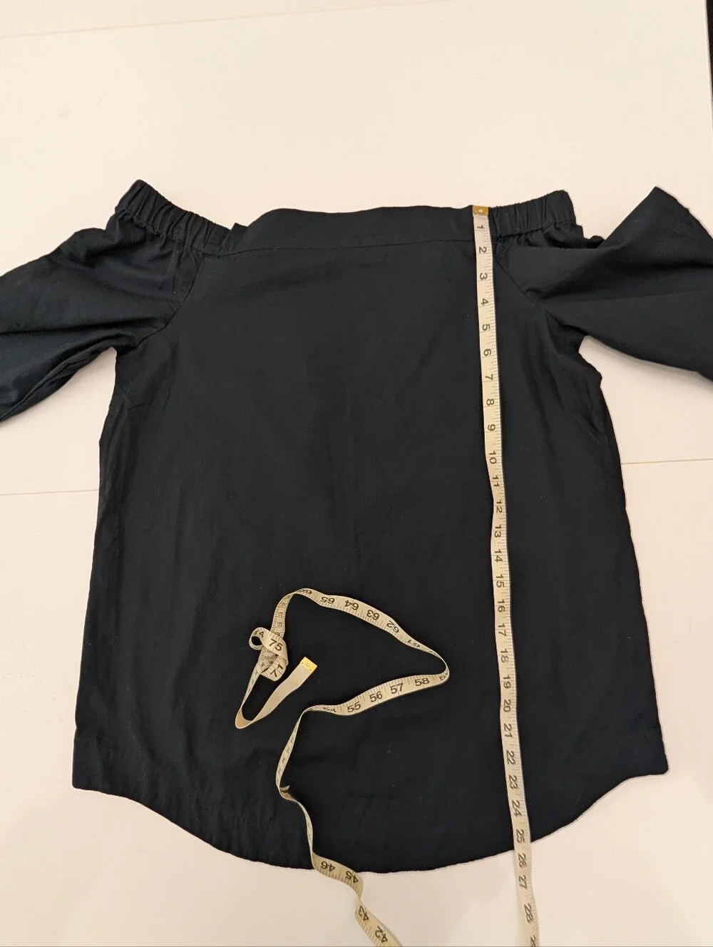 Free People Cotton Navy Blue Off The Shoulder Top Blouse Size S Tie Sleeve Chic